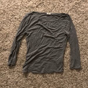 Garage mid length sleeve gray top